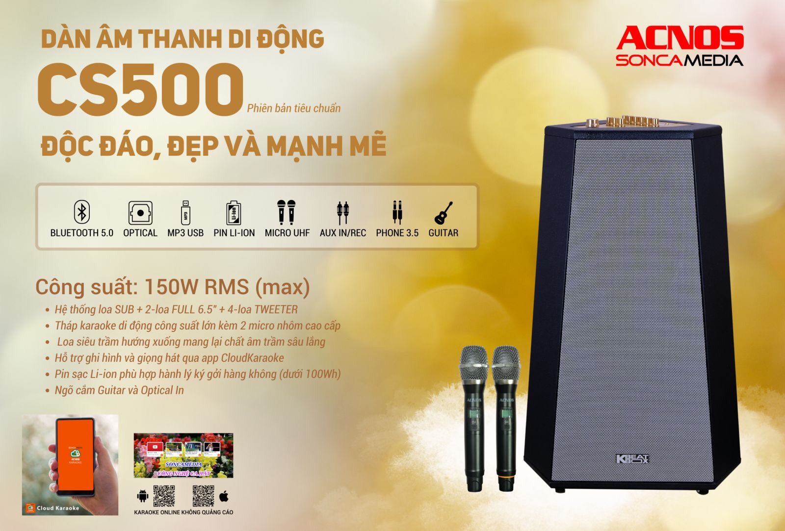 Dàn Âm Thanh Di Động ACNOS CS500 