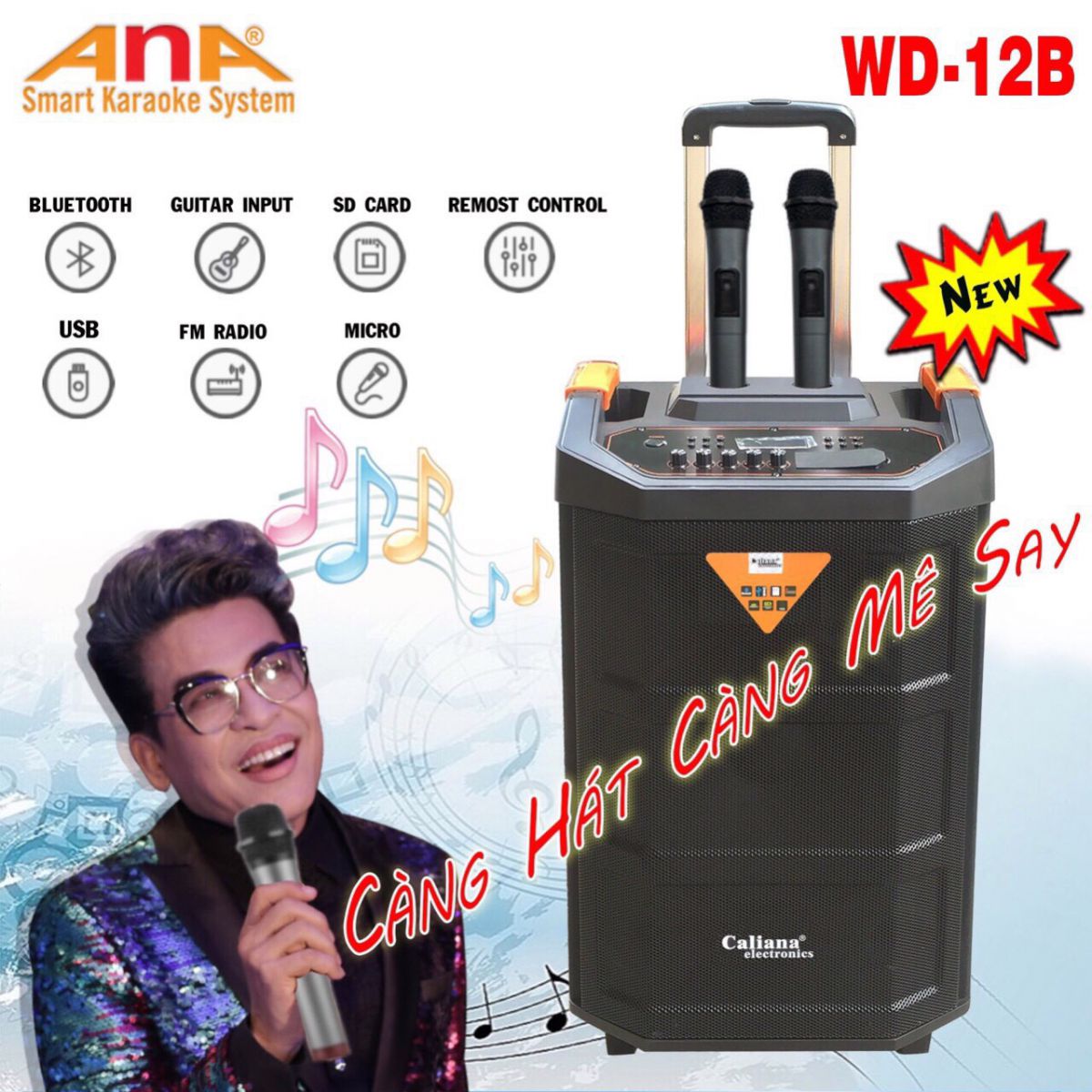Loa karaoke di động CALIANA WD-12B