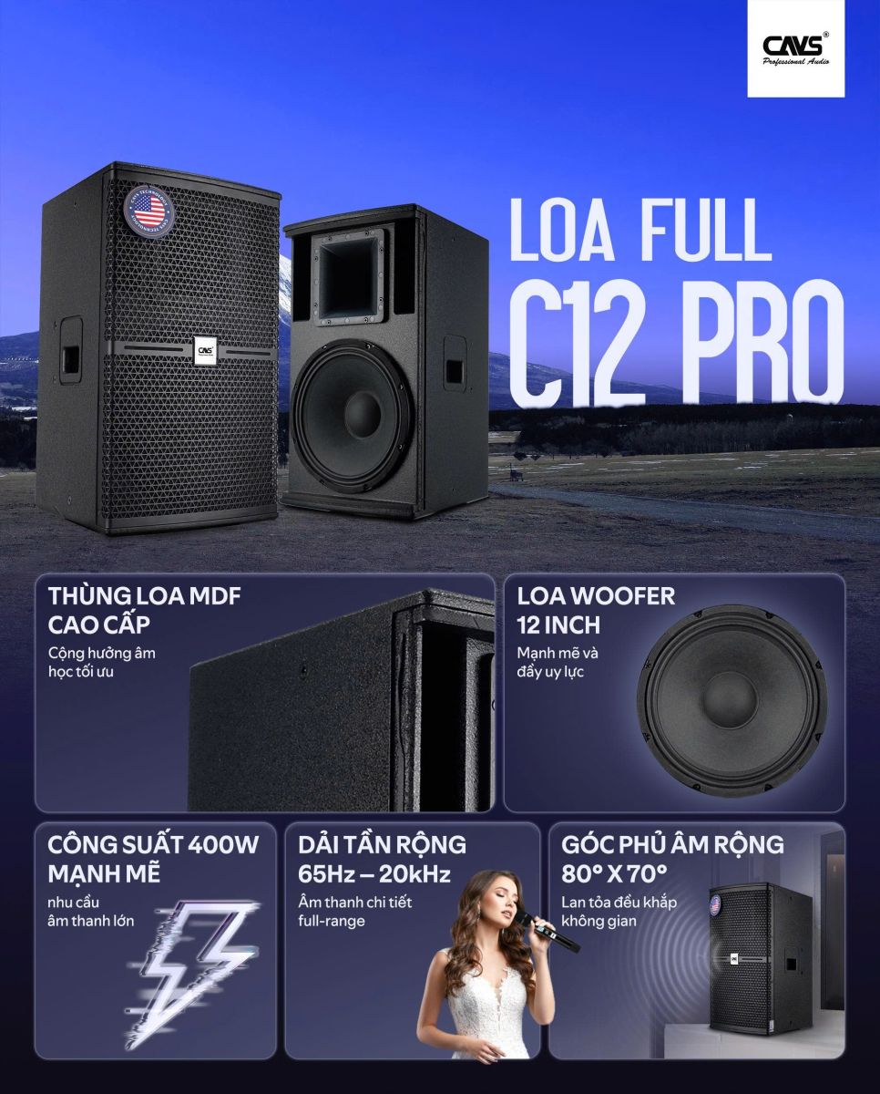 Loa full CAVS C12Pro New 2026
