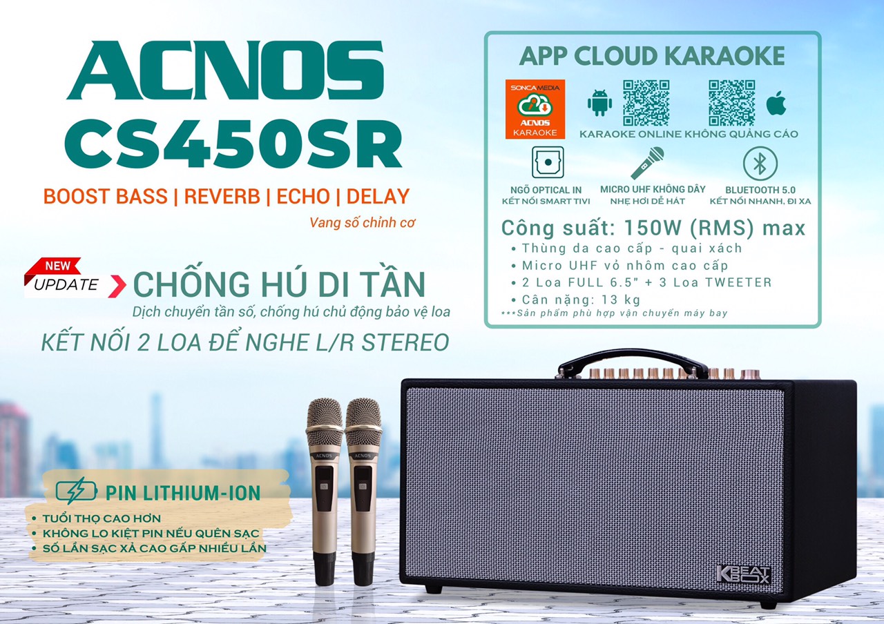 Loa Karaoke Xách Tay Cao Cấp ACNOS(KBEATBOX) CS450SR
