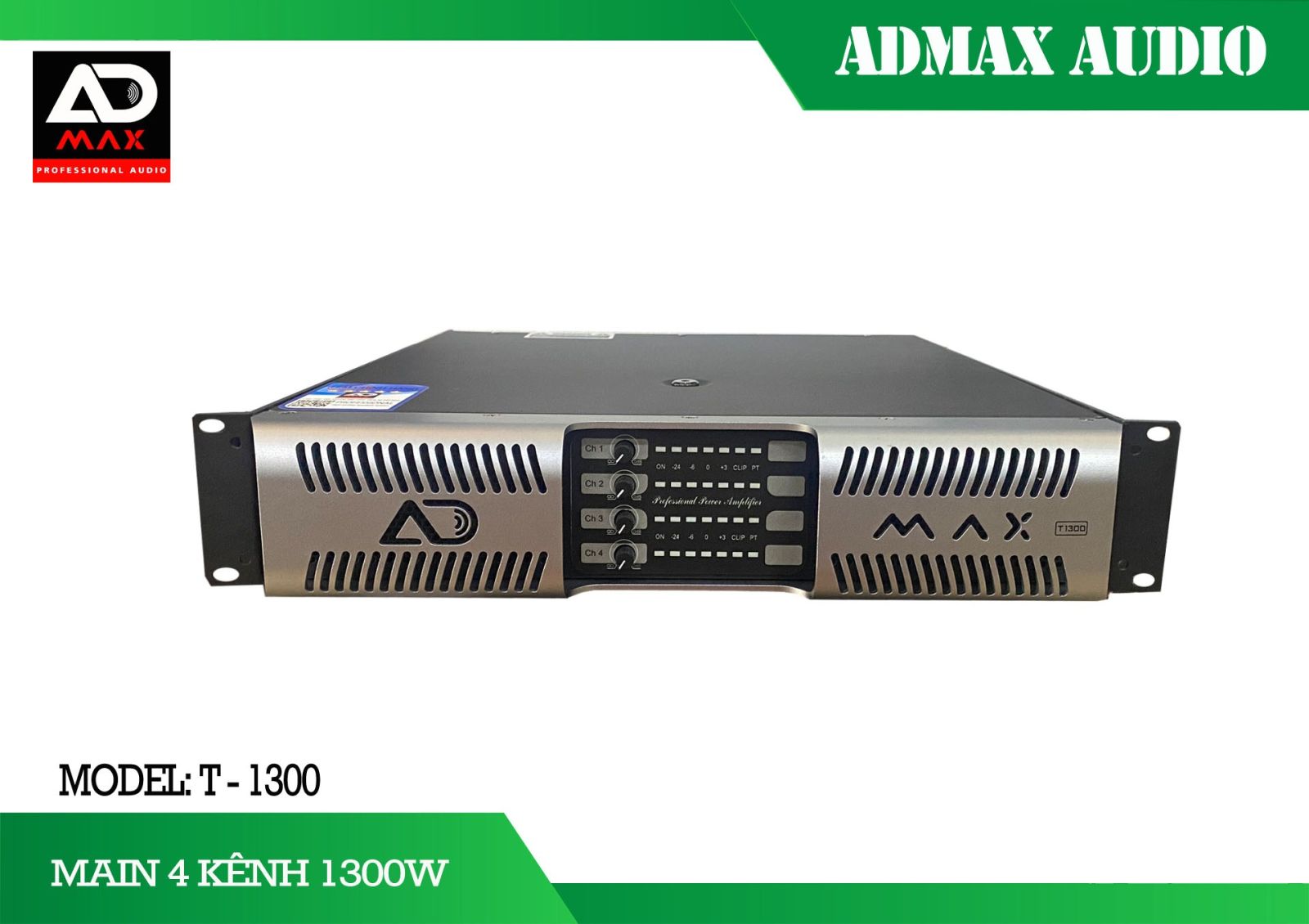Cục Đẩy Công Suất ADMAX T-1300(4 Kênh)