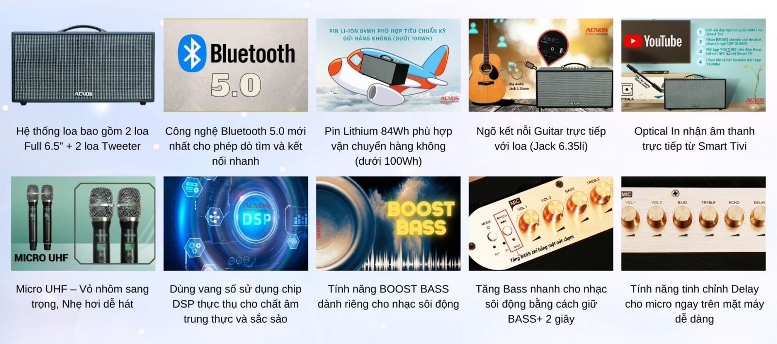 Loa di động xách tay ACNOS(BEATBOX) CS447 Chính Hãng