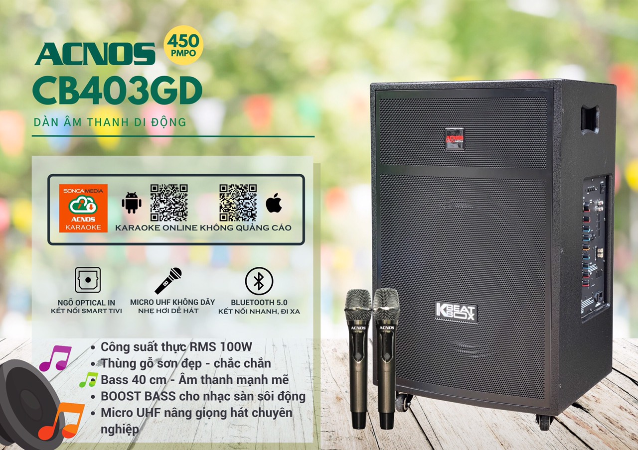 Dàn Karaoke Di Động KBEATBOX CB403GD Chính Hãng