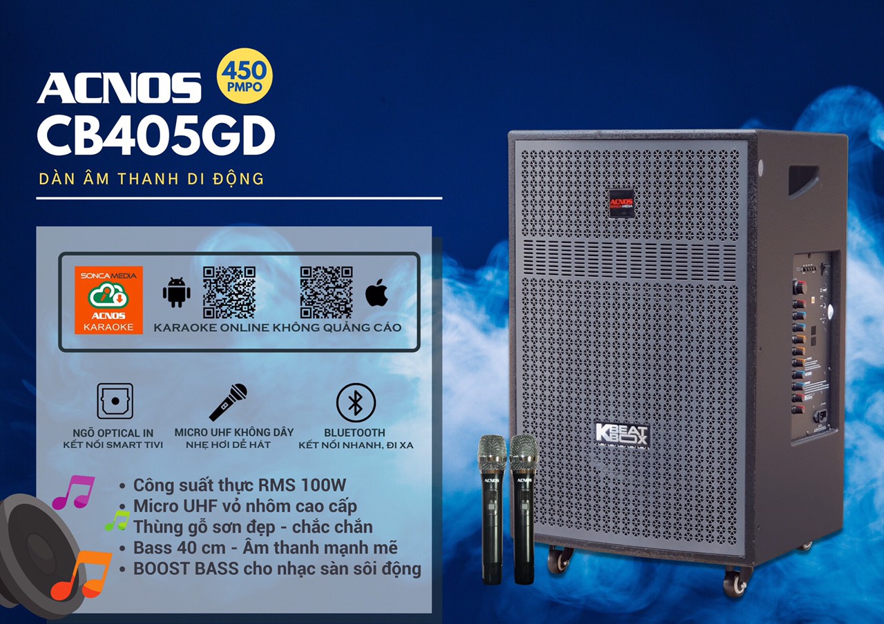 Dàn Karaoke Di Động ACNOS CB405GD Chính Hãng