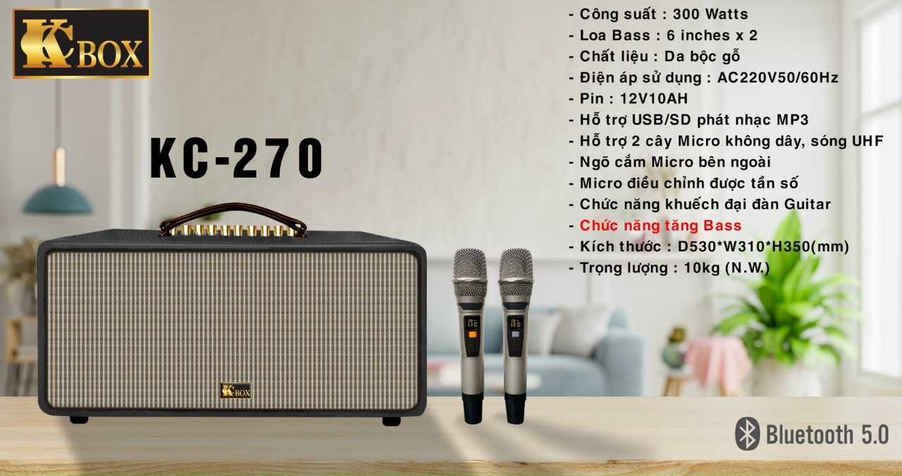 Loa di động xách tay KCBOX KC270 Chính Hãng