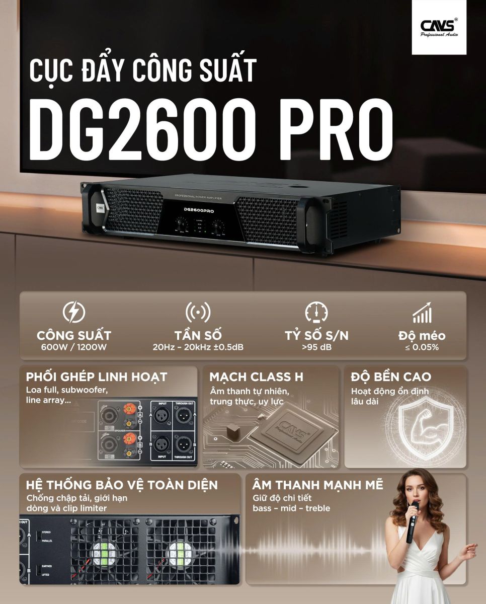 Cục Đẩy Công Suất CAVS DG2600Pro New 2026
