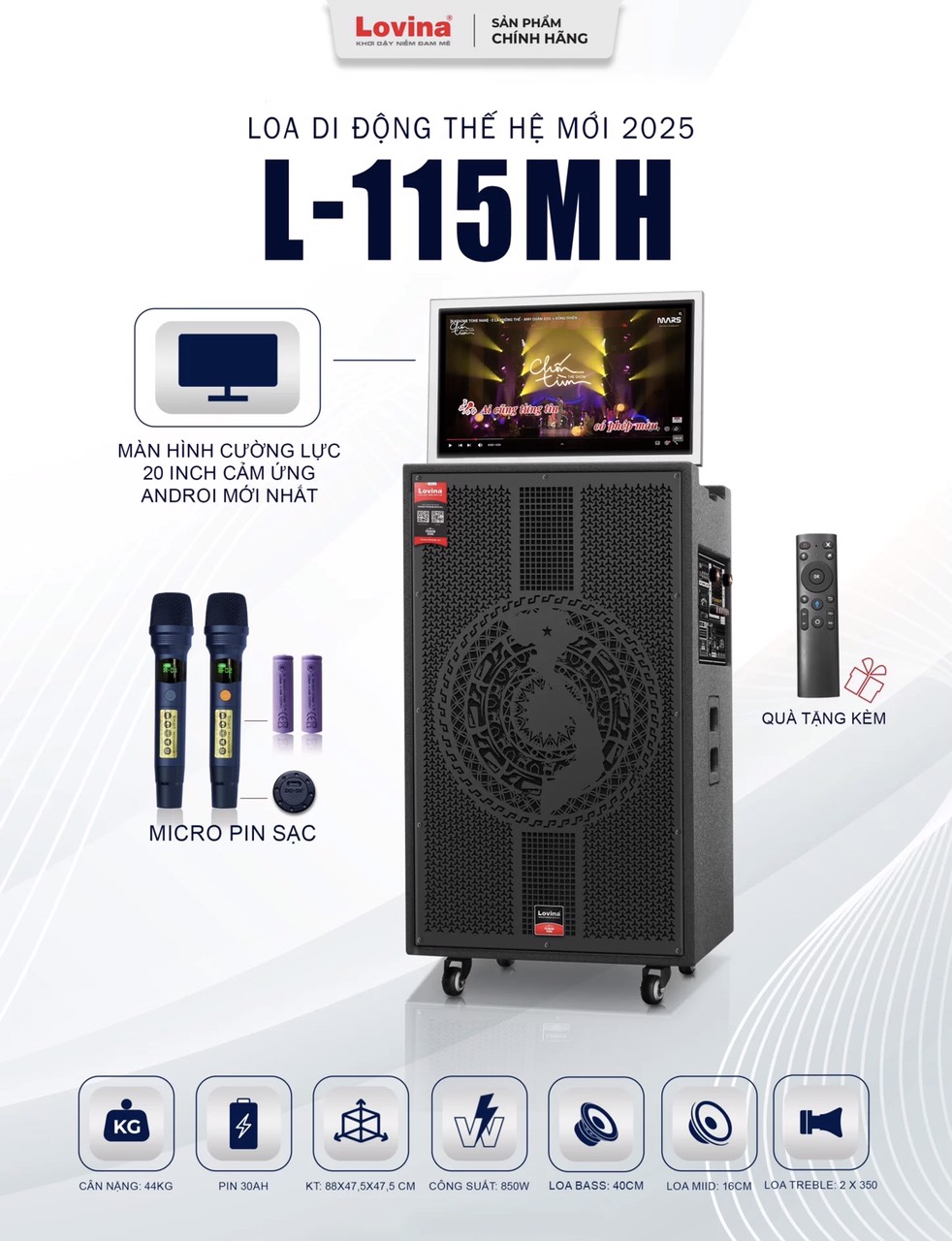 Loa karaoke di động màn hình Lovina L-115MH