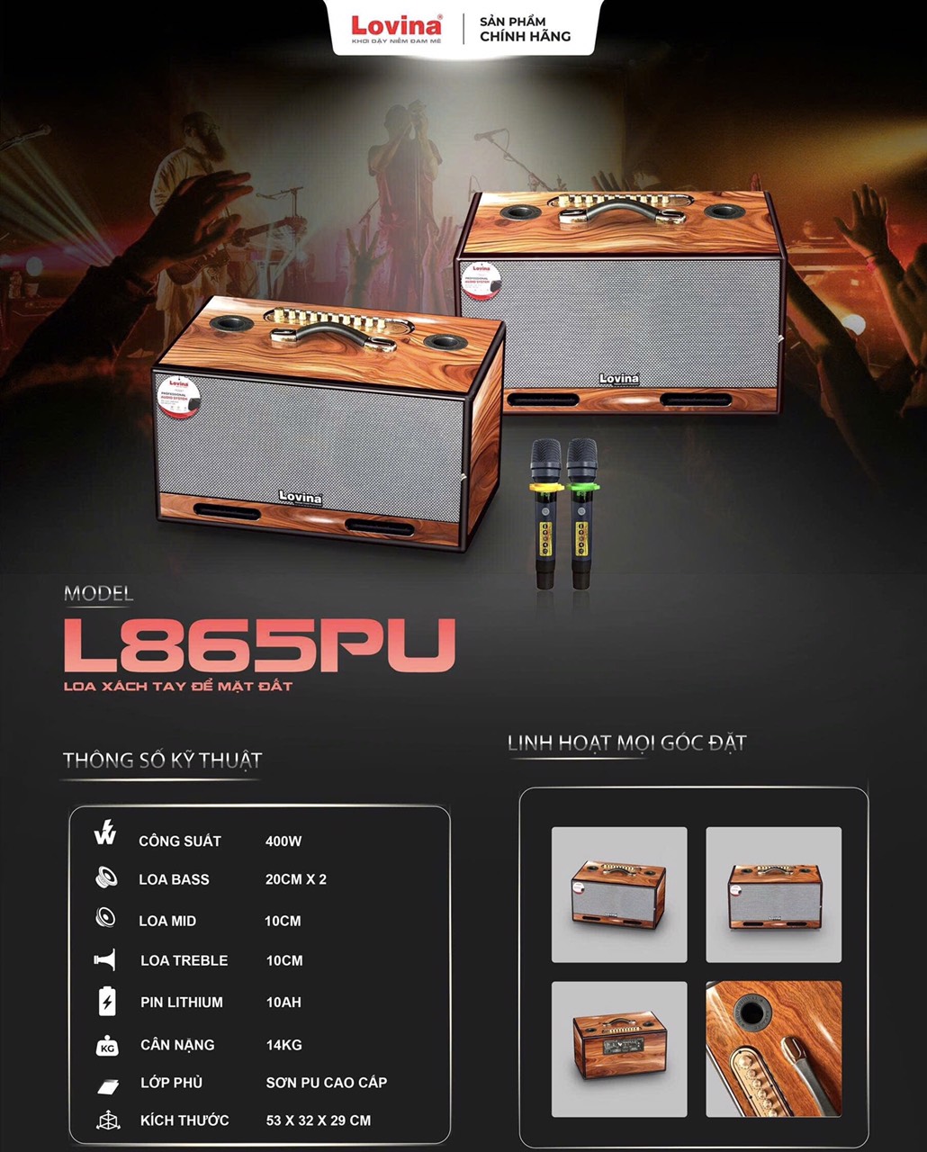 Loa Karaoke Di Động LOVINA L865PU