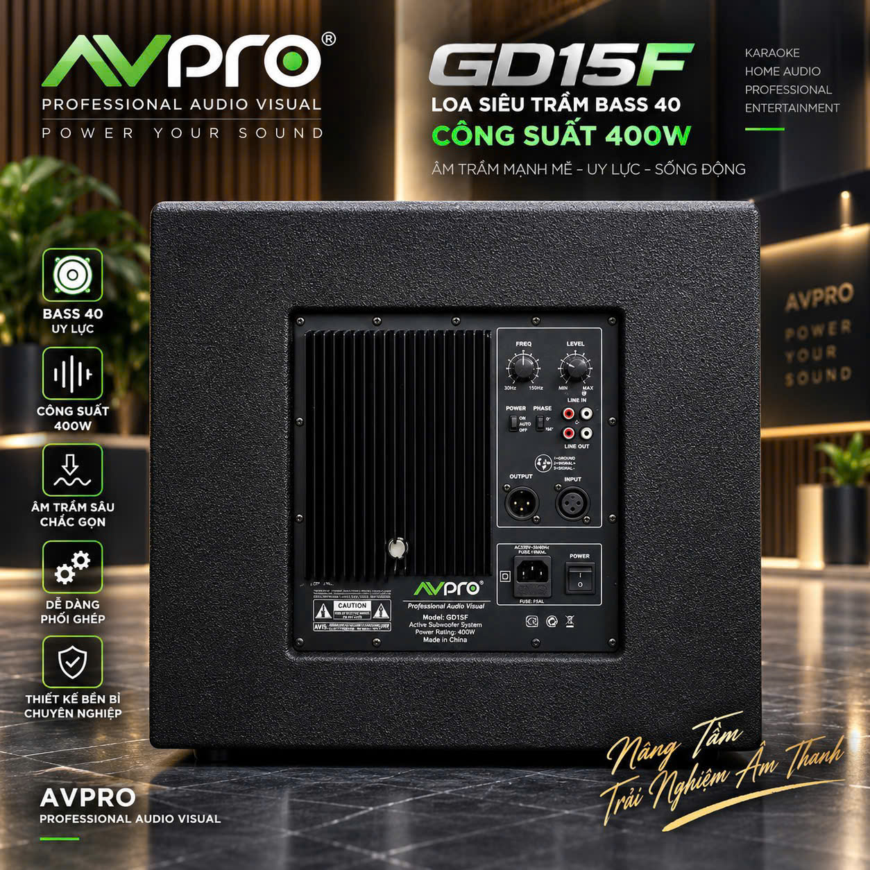 Loa Siêu Trầm AVPRO GD15F