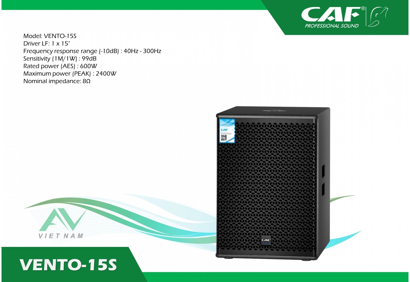 Loa Siêu Trầm CAF VENTO15S