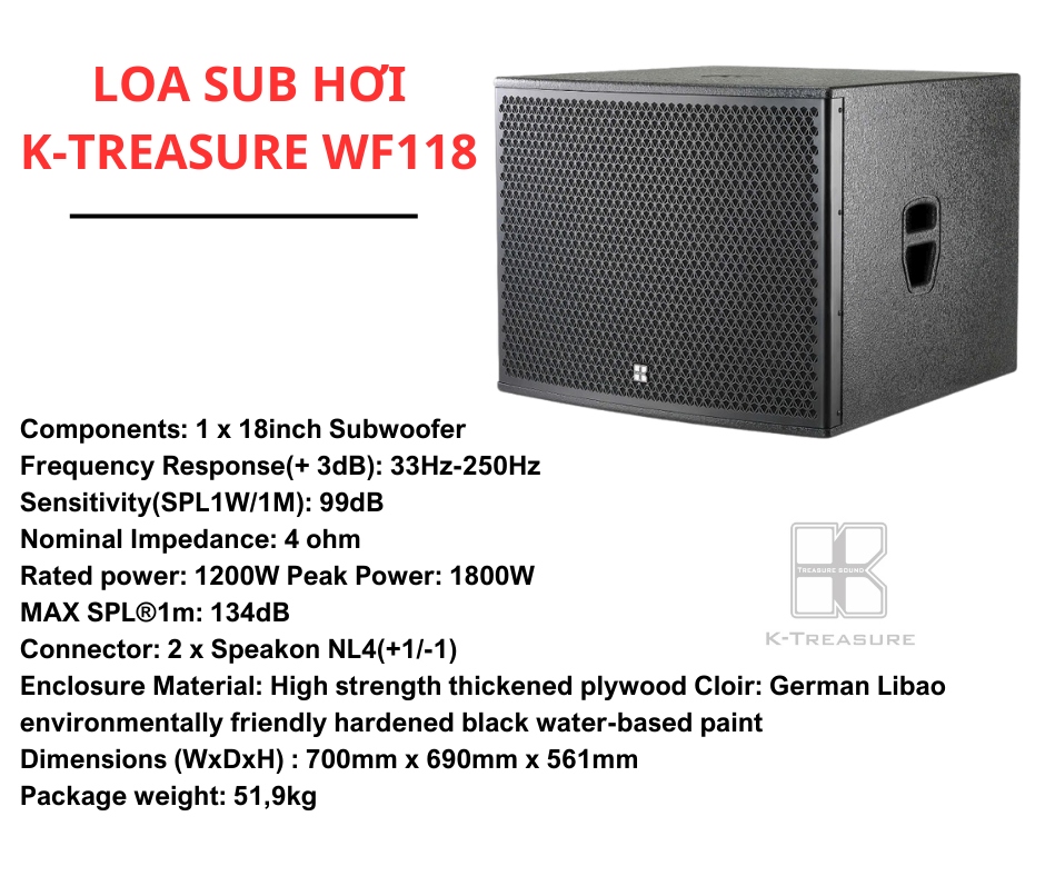 Loa Siêu Trầm KTreasure WF118