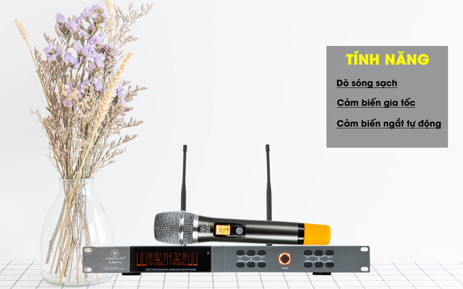 Micro không dây VinaKTV S800 pro