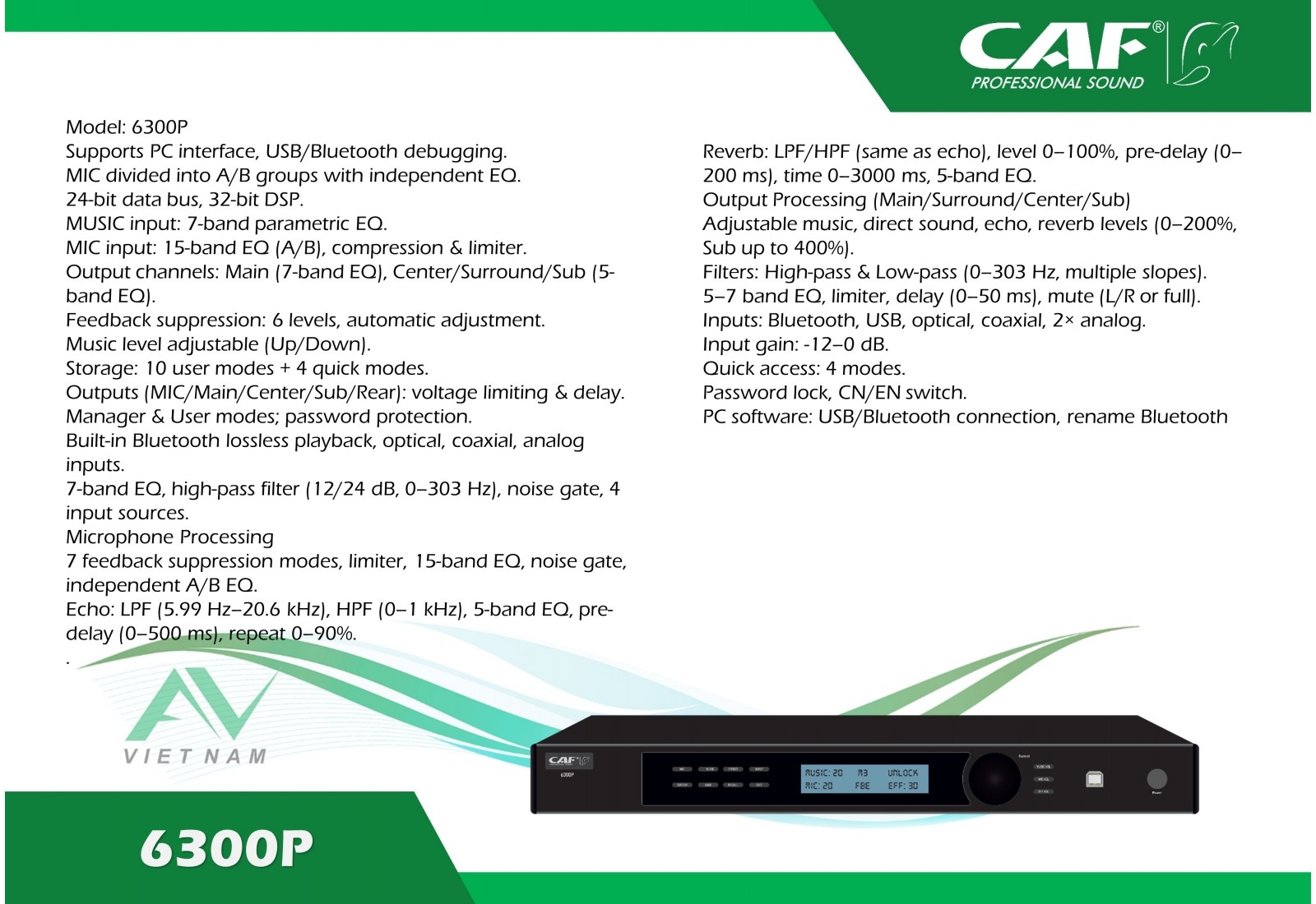 Vang Số CAF 6300P