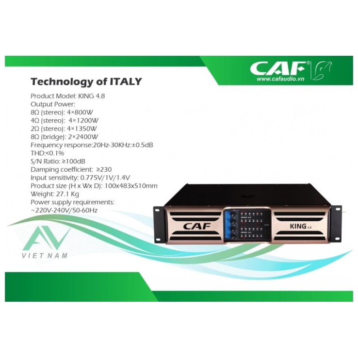 Đẩy công suất CAF KING 4.8